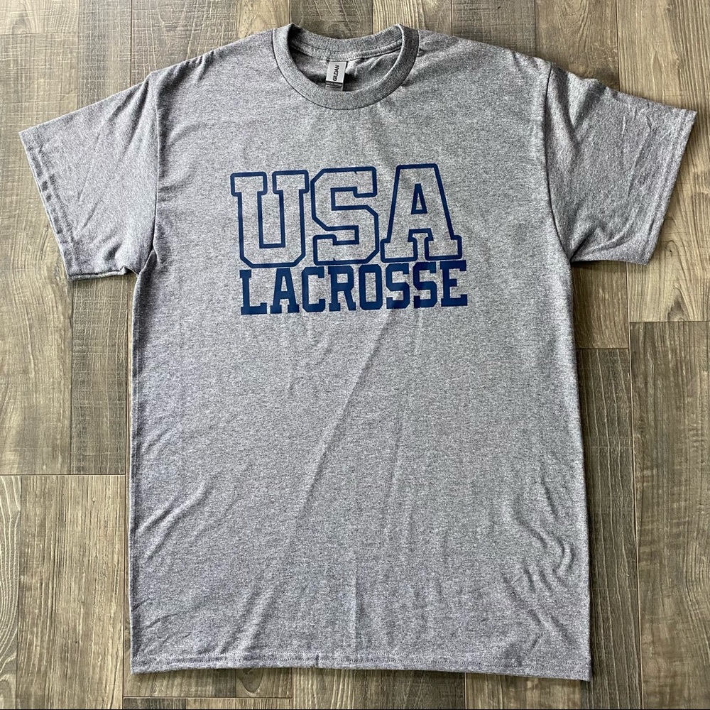 NEW OTC Exclusive USA LACROSSE Cotton Shirt on Graphite Heather